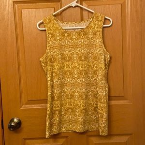 Athleta Mustard Patterned Tank Size Large